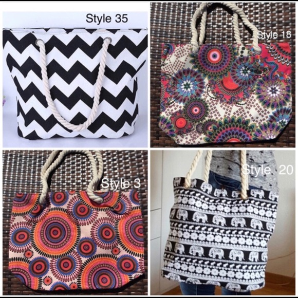 Other - Assorted Large Beach Bags Summer Rope Handle Tote